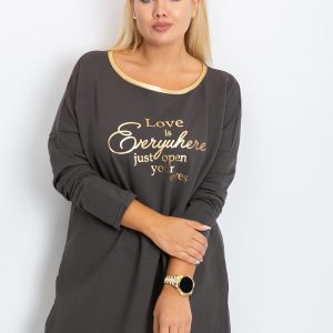 Khaki tunic plus size Eye