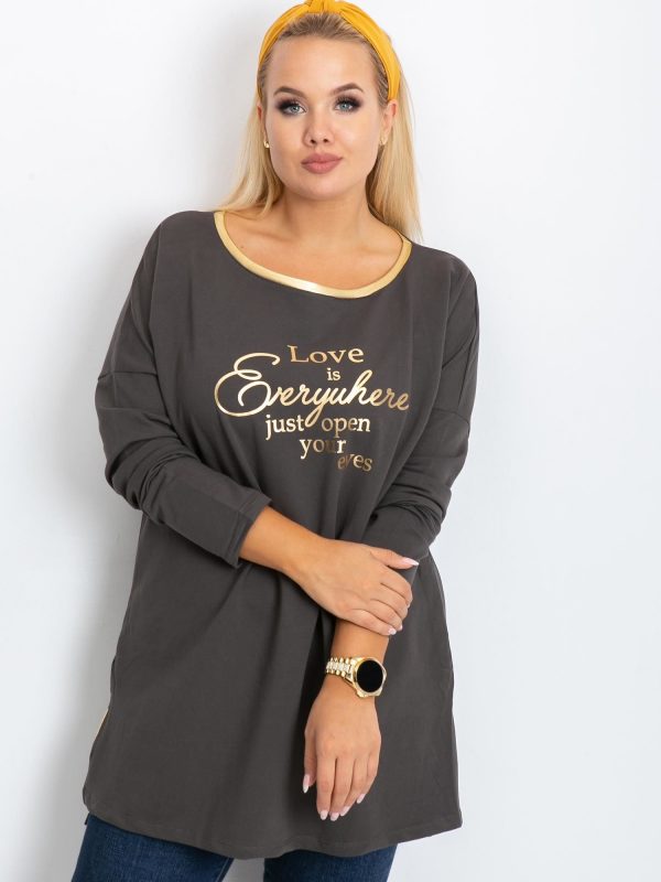 Khaki tunic plus size Eye