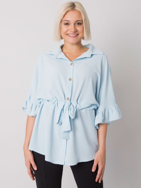 Light blue blouse with binding Marcia RUE PARIS