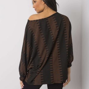 Black and brown plus size blouse Jaden RUE PARIS