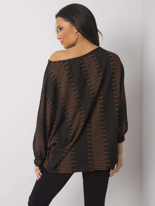 Black and brown plus size blouse Jaden RUE PARIS