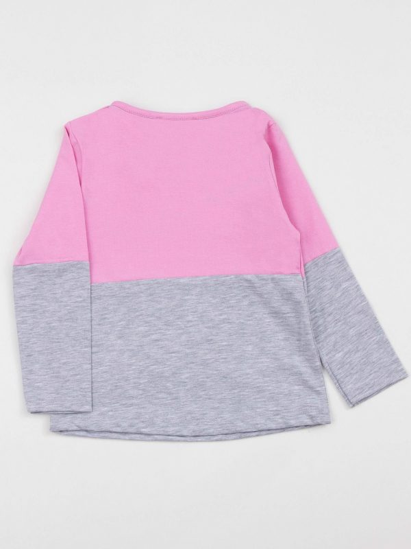 Pink and grey children's blouse with print