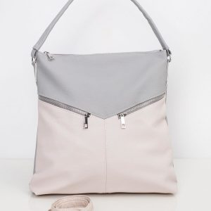 Grey-pink faux leather bag