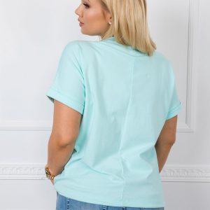 Brigitte light blue plus size blouse