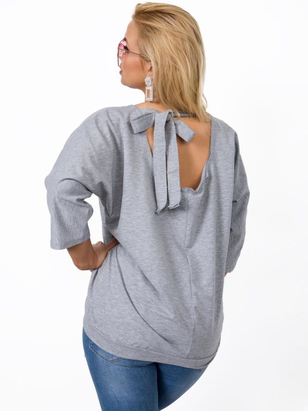 Gray plus size blouse Sophie RUE PARIS