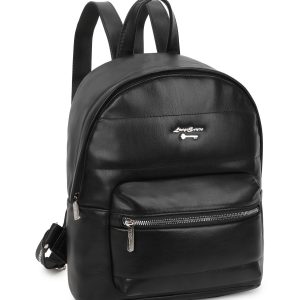 LUIGISANTO Eco Leather Women's Black Backpack