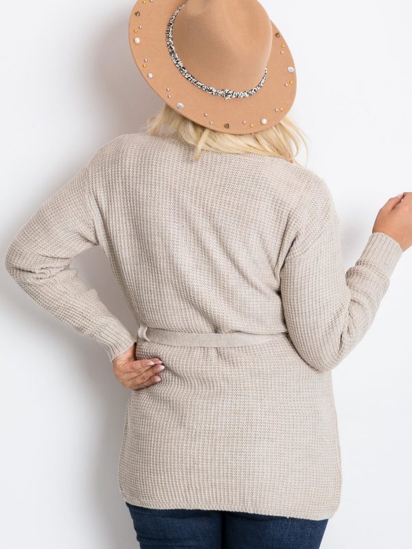 Beige plus size Fluent sweater