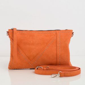 Orange eco-leather longitudinal bag