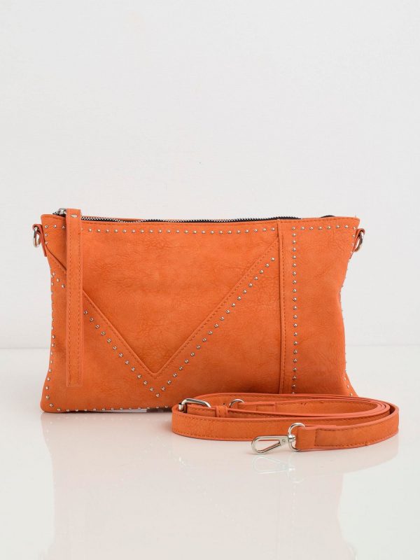 Orange eco-leather longitudinal bag