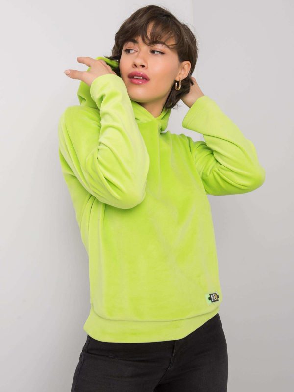 Zavia RUE PARIS lime velour sweatshirt