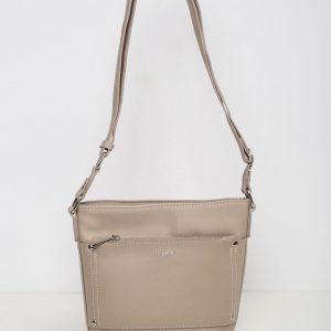 Dark beige leatherette handbag