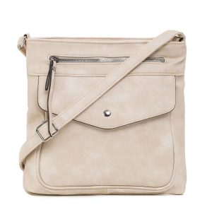 Light beige leatherette handbag