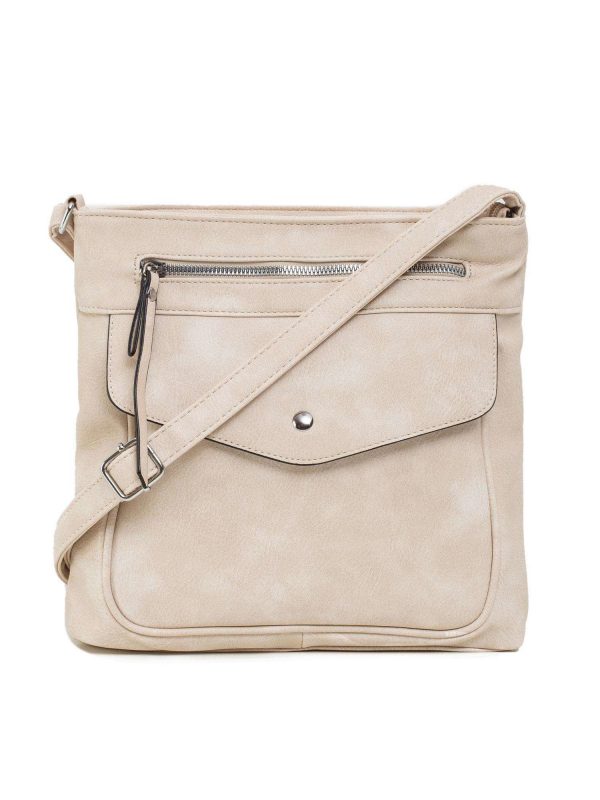 Light beige leatherette handbag