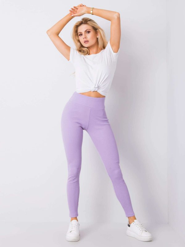 Purple Sanja Ribbed Leggings
