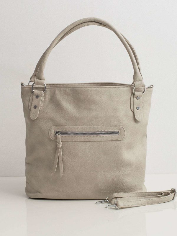 Grey soft bag made of eco leather