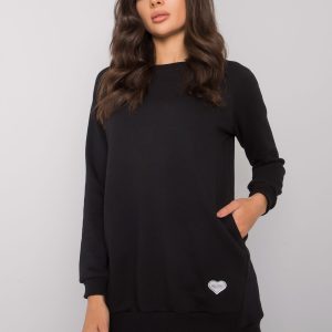 Black cotton sweatshirt with pockets Candri RUE PARIS