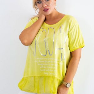 Light green plus size blouse with print