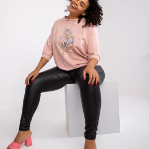 Dirty pink plus size blouse with Rosalie print