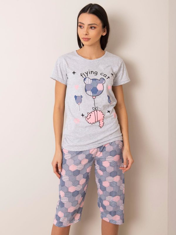 Grey Printed Pyjamas