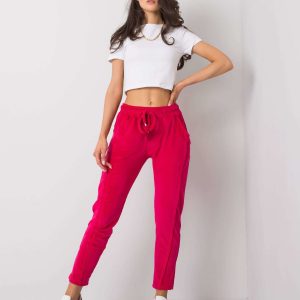 Fuchsia velour pants Juanita RUE PARIS