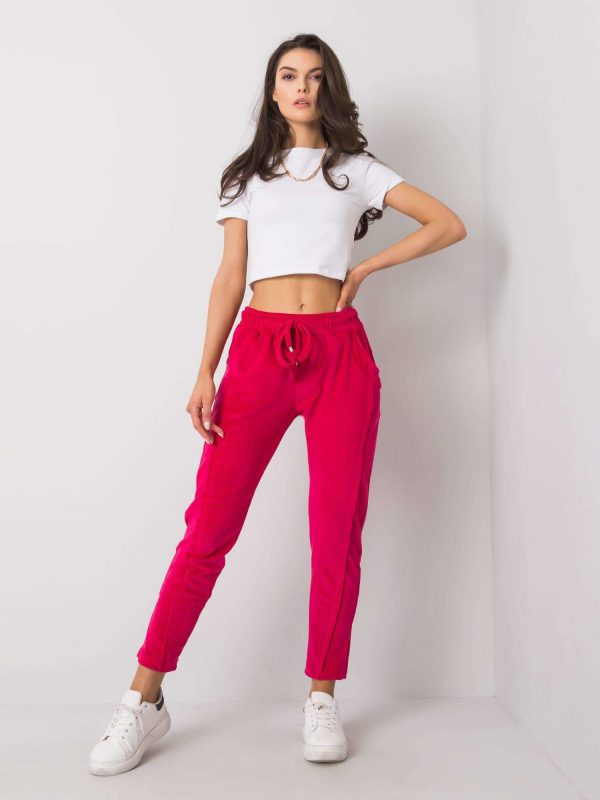 Fuchsia velour pants Juanita RUE PARIS