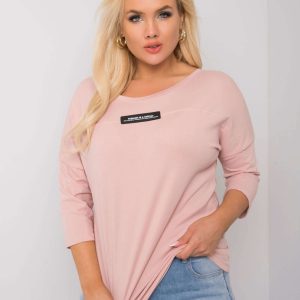 Dirty pink plus size cotton blouse Lucy