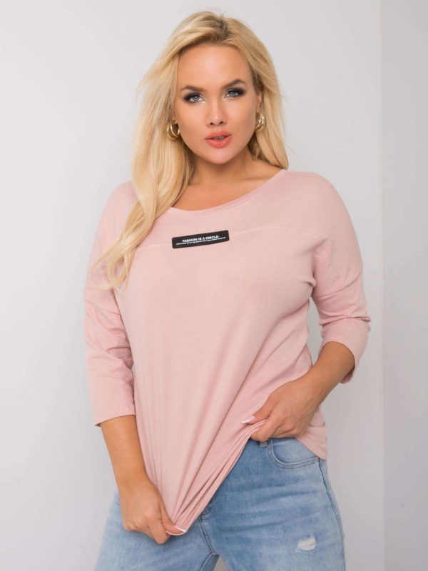 Dirty pink plus size cotton blouse Lucy