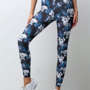 Blue and White Kinetic Leggings