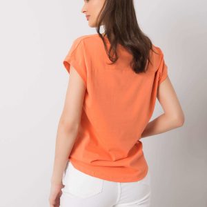 Orange T-shirt with print by Hollis