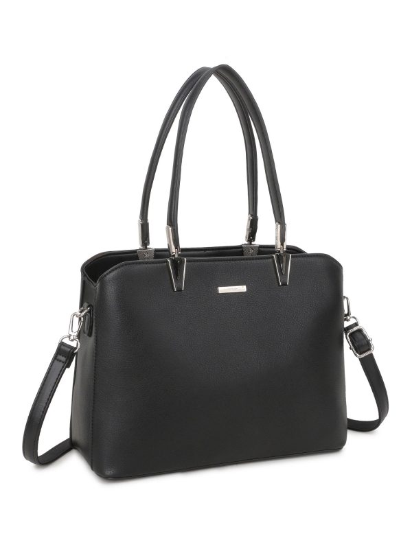 Black handbag with decorative fittings LUIGISANTO