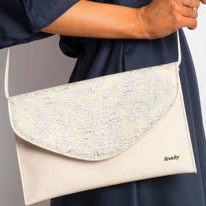 Beige lacquered clutch