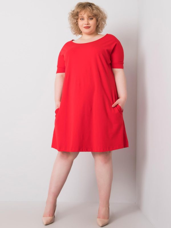 Bellamy Red Plus Size Short Sleeve Dress