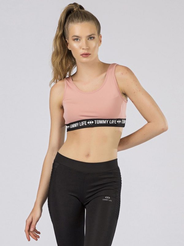 TOMMY LIFE Dirty pink sports top