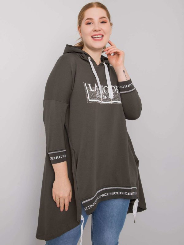 Dark khaki sweatshirt with Belina applique