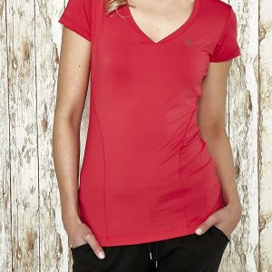 Pink shaping sports t-shirt with stitching