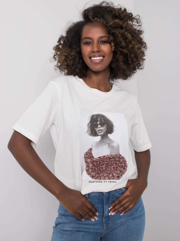 White Audre Cotton T-Shirt