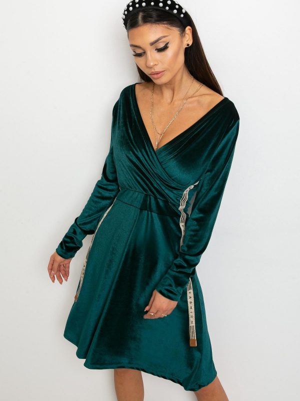 Dark green velvet dress