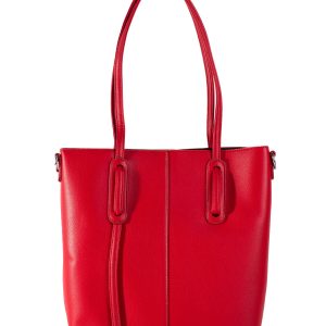 Red Urban Shoulder Bag With Cosmetic Bag