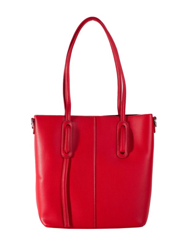 Red Urban Shoulder Bag With Cosmetic Bag