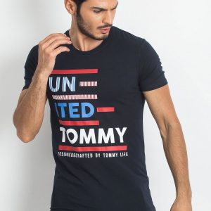 TOMMY LIFE Navy Blue Men's T-Shirt