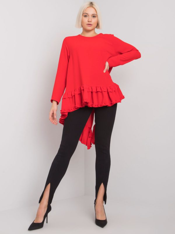 Red blouse with flounce Tracy RUE PARIS