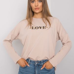 Bright-Beige Long Sleeve Blouse Rochester RUE PARIS