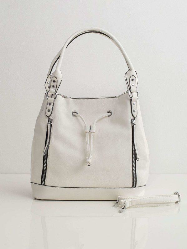 White Urban Drawstring Bag