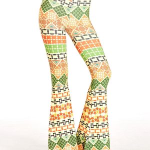 Bells trousers in geometric pattern