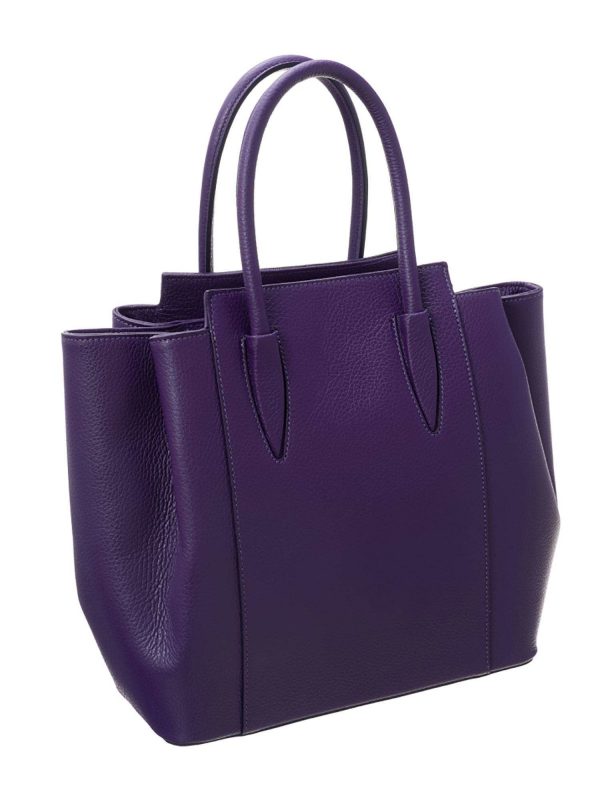 Purple leather bag BADURA