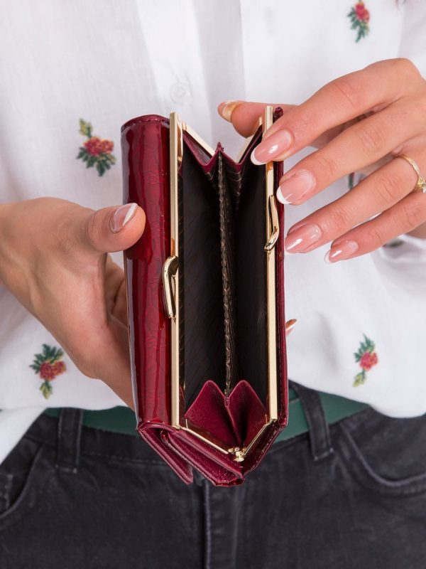 Patent leather wallet red