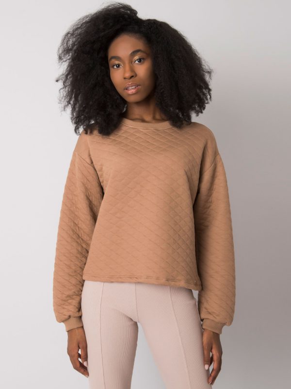 Camel quilted sweatshirt without hood Kerstine