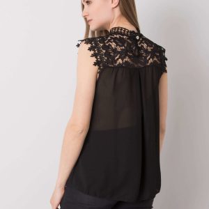 Black blouse with lace Judy