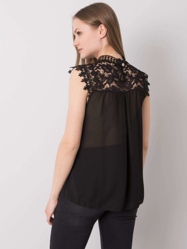 Black blouse with lace Judy