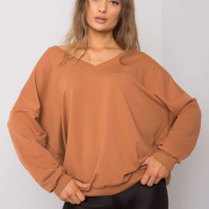 Lilyana light brown hoodless sweatshirt